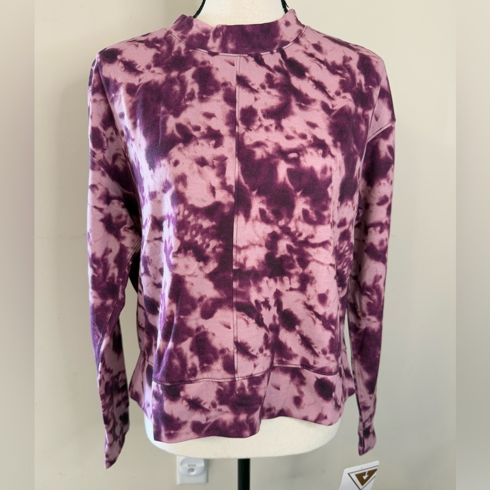 Yogasmoga purple and pink tie dyed crewneck long sleeve sweatshirt SZ M